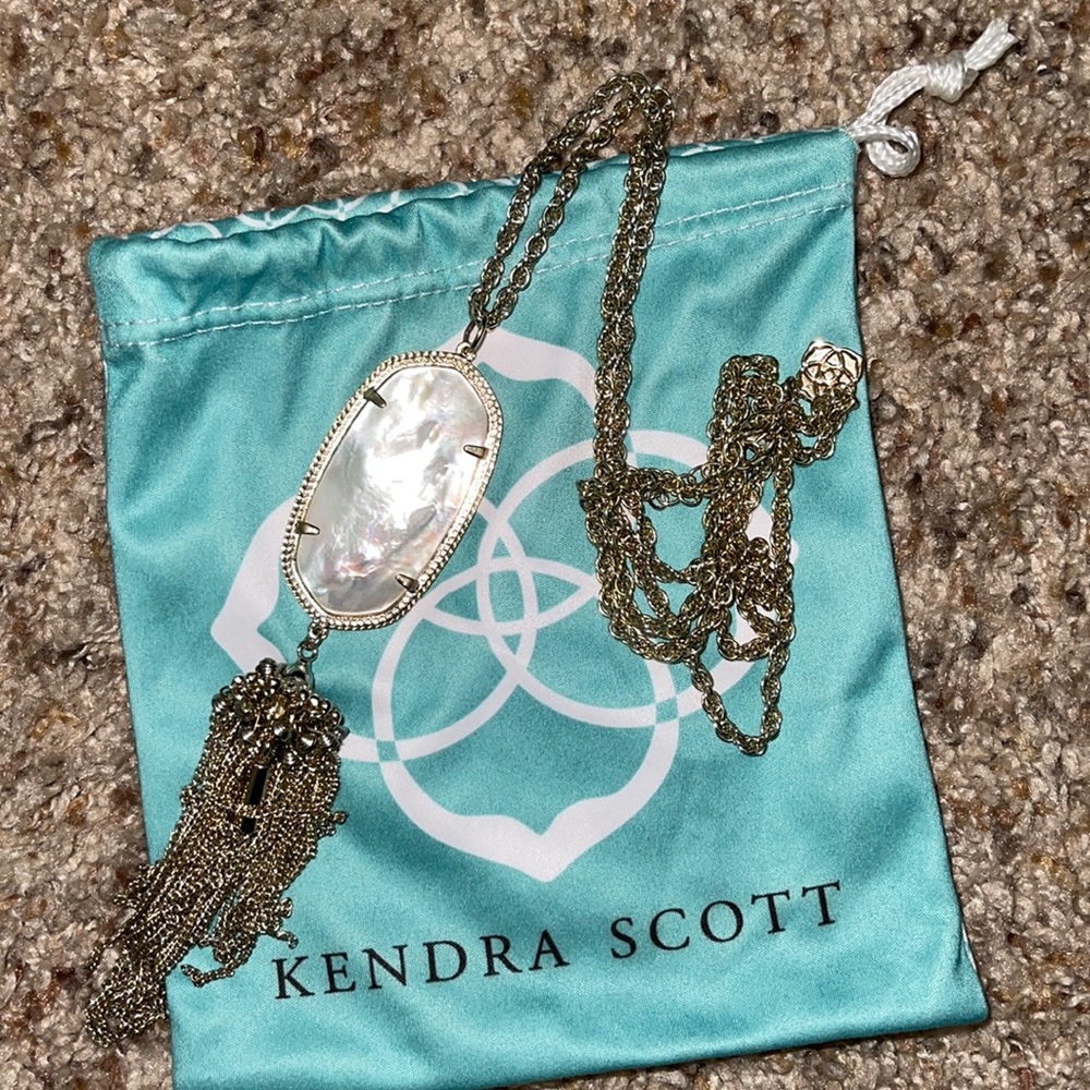 Kendra Scott mother of pearl tassel necklace